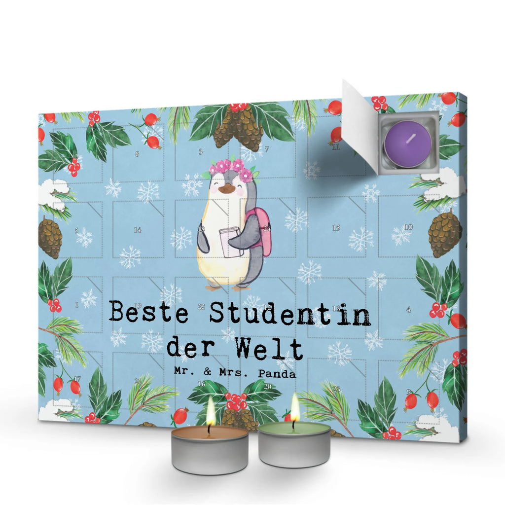 Scented candle advent calendar penguin Best student in the world for, thank you, gift, giving, birthday, birthday present, gift idea, souvenir, make you happy, gift tip, college, student, fun, university, humorous, graduation, daughter, study, students, alumni, model student, funny