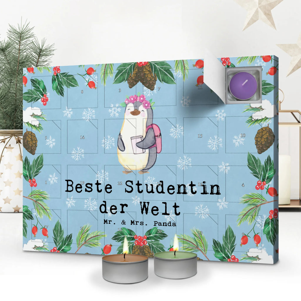 Scented candle advent calendar penguin Best student in the world for, thank you, gift, giving, birthday, birthday present, gift idea, souvenir, make you happy, gift tip, college, student, fun, university, humorous, graduation, daughter, study, students, alumni, model student, funny