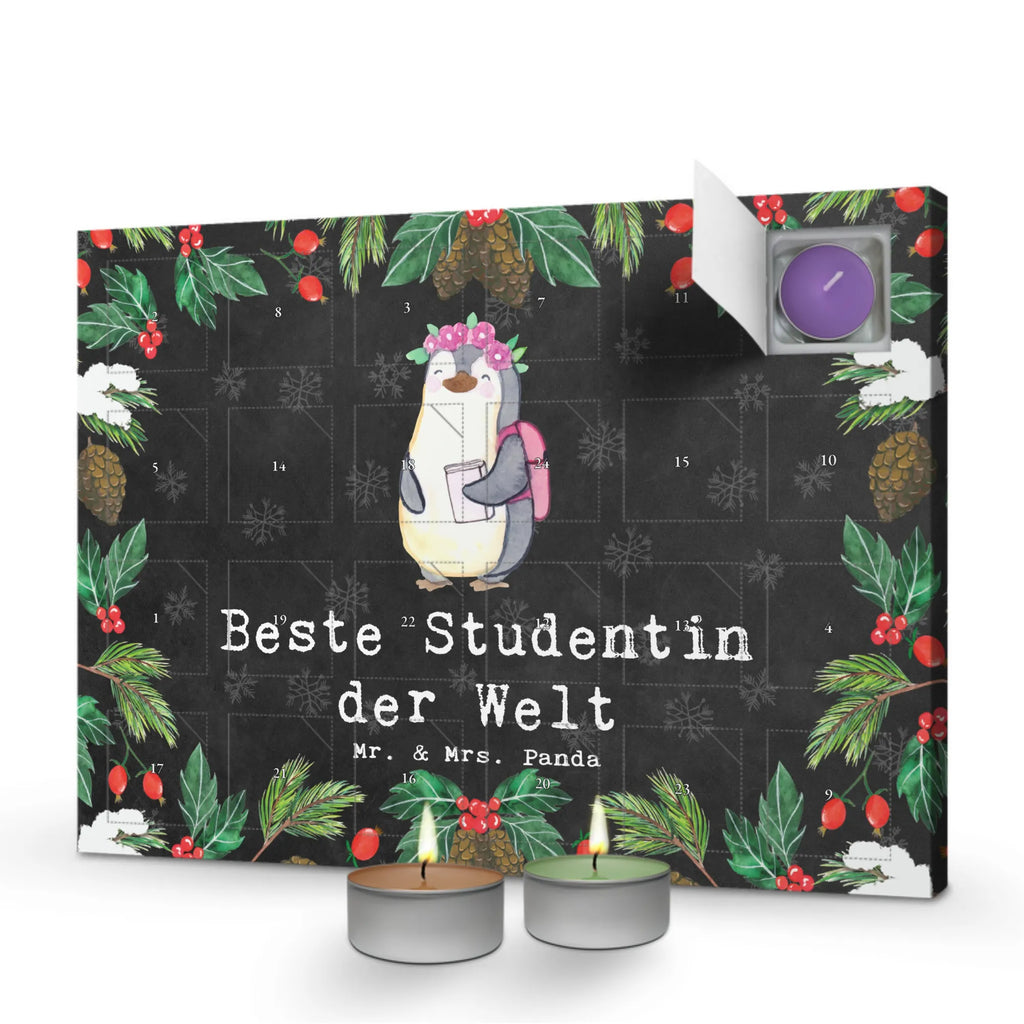 Scented candle advent calendar penguin Best student in the world for, thank you, gift, giving, birthday, birthday present, gift idea, souvenir, make you happy, gift tip, college, student, fun, university, humorous, graduation, daughter, study, students, alumni, model student, funny