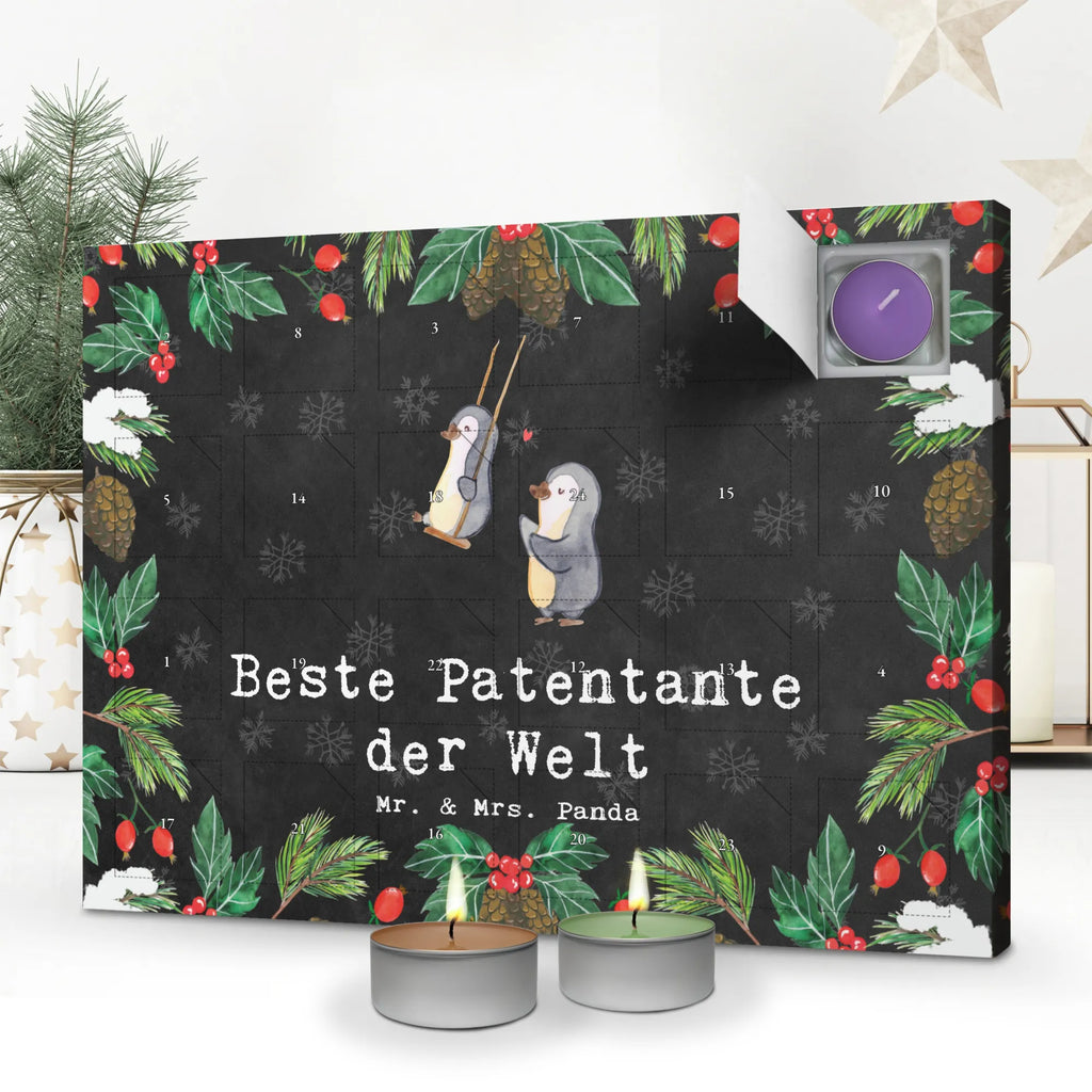 Scented candle advent calendar penguin Best godmother in the world for, thank you, gift, giving, birthday, birthday present, gift idea, souvenir, make you happy, gift tip, family, niece, godfather aunt, favorite aunt, little thing, nephew, Godmother, baptism, christening partner