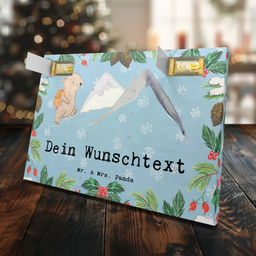 Personalisierter Marzipan Adventskalender Bär Bergsteigen Personalisierter Marzipan Adventskalender, Geschenk, Sport, Sportart, Hobby, Schenken, Danke, Dankeschön, Auszeichnung, Gewinn, Sportler, Alpinismus, wandern, Bergsteigen, Alpinwandern, Bergsport, Trekking