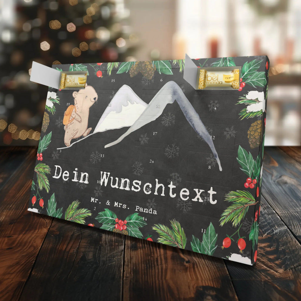 Personalisierter Marzipan Adventskalender Bär Bergsteigen Personalisierter Marzipan Adventskalender, Geschenk, Sport, Sportart, Hobby, Schenken, Danke, Dankeschön, Auszeichnung, Gewinn, Sportler, Alpinismus, wandern, Bergsteigen, Alpinwandern, Bergsport, Trekking
