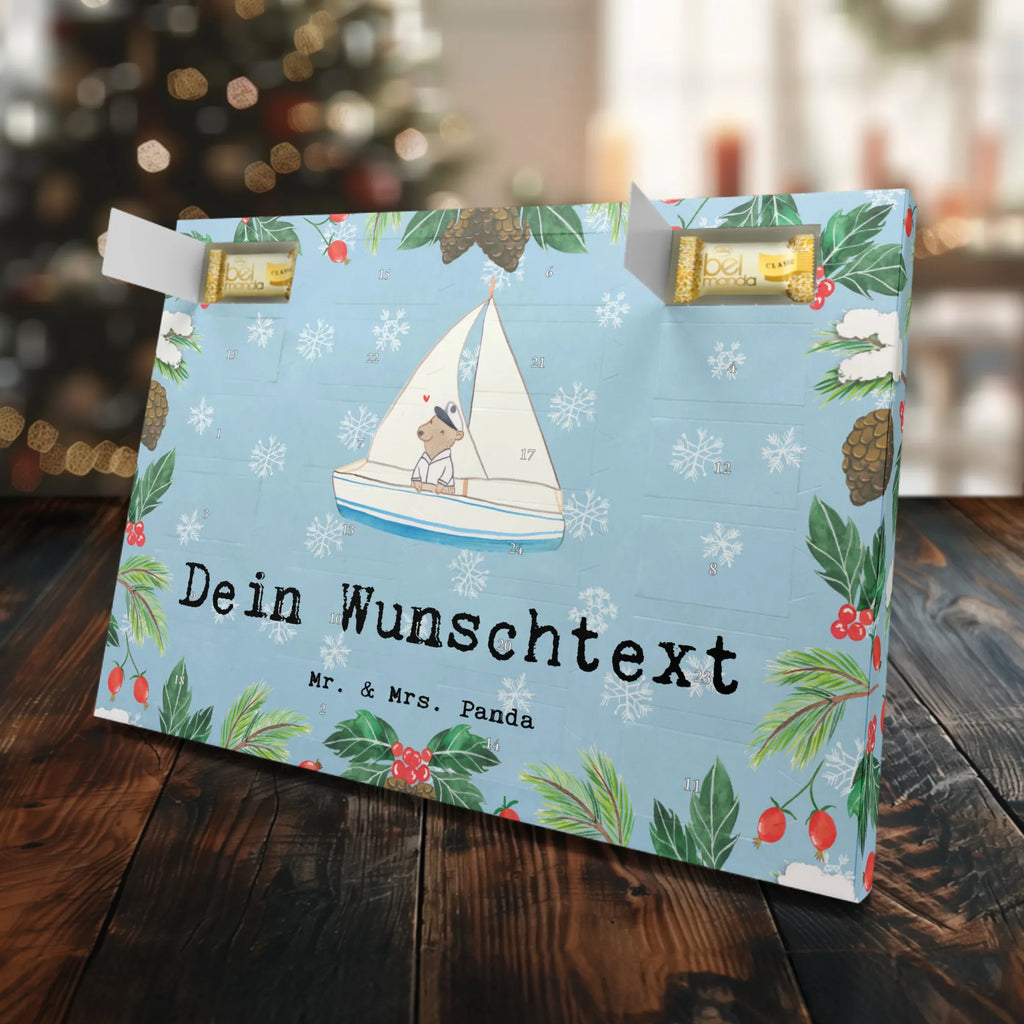 Personalisierter Marzipan Adventskalender Bär Segeln Personalisierter Marzipan Adventskalender, Geschenk, Sport, Sportart, Hobby, Schenken, Danke, Dankeschön, Auszeichnung, Gewinn, Sportler, segeln, Segeltörn, Yachtclub, Segelboot, Segelschule
