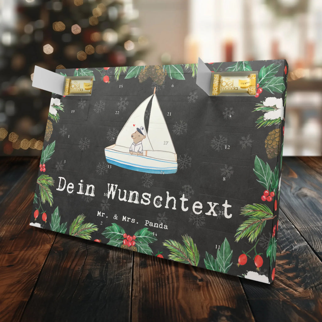 Personalisierter Marzipan Adventskalender Bär Segeln Personalisierter Marzipan Adventskalender, Geschenk, Sport, Sportart, Hobby, Schenken, Danke, Dankeschön, Auszeichnung, Gewinn, Sportler, segeln, Segeltörn, Yachtclub, Segelboot, Segelschule