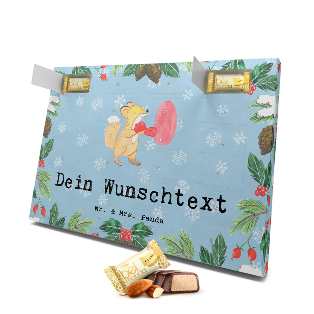 Personalisierter Marzipan Adventskalender Fuchs Boxen Personalisierter Marzipan Adventskalender, Geschenk, Sport, Sportart, Hobby, Schenken, Danke, Dankeschön, Auszeichnung, Gewinn, Sportler, Boxtraining, Boxen, Boxkampf