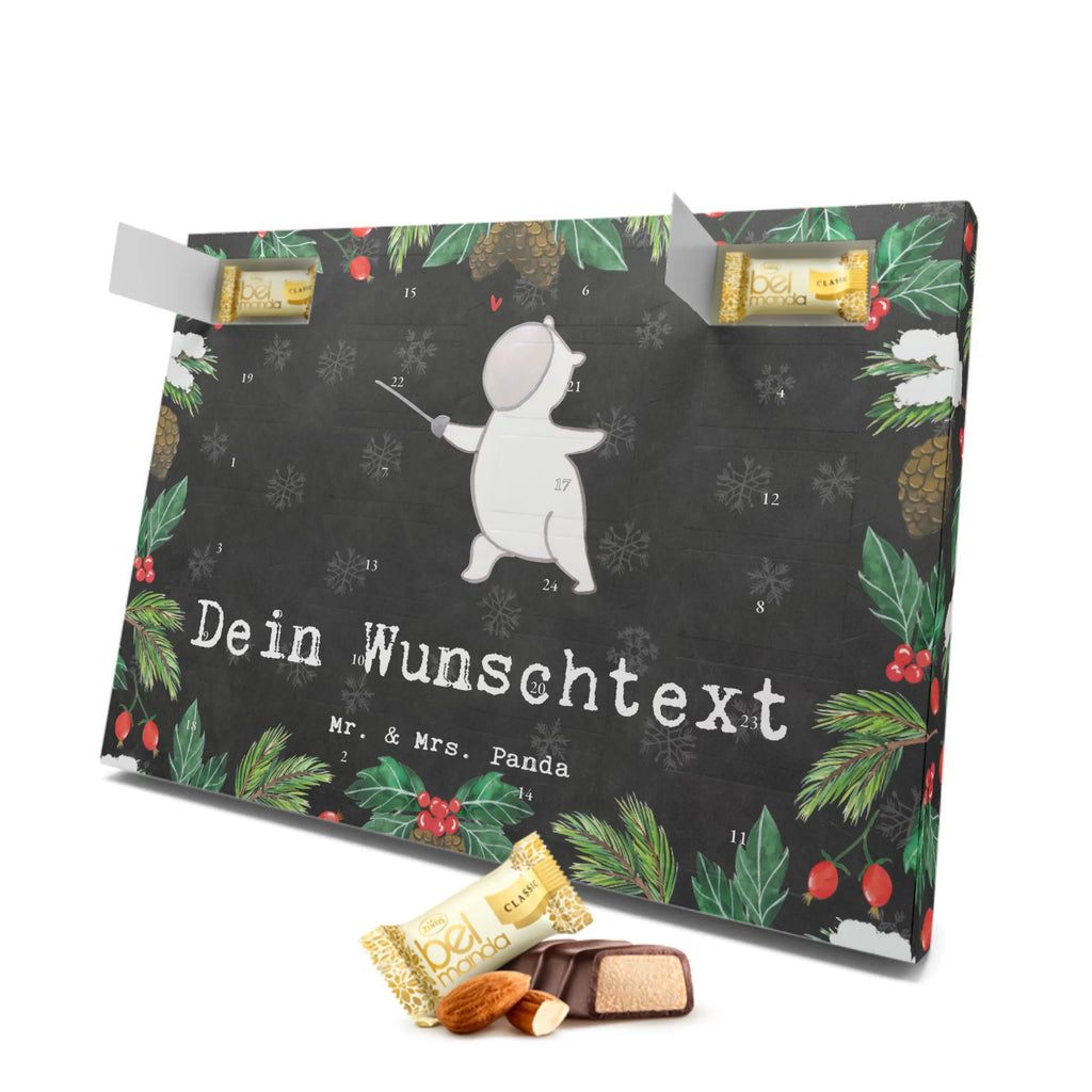 Personalisierter Marzipan Adventskalender Panda Fechten Personalisierter Marzipan Adventskalender, Geschenk, Sport, Sportart, Hobby, Schenken, Danke, Dankeschön, Auszeichnung, Gewinn, Sportler, Fecht Club, Fechten, Fechter Bund, Fecht Verein