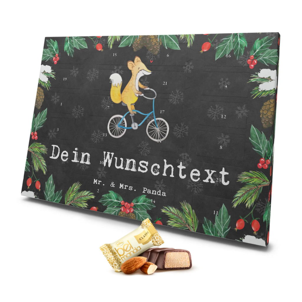 Personalisierter Marzipan Adventskalender Fuchs Fahrrad fahren Personalisierter Marzipan Adventskalender, Geschenk, Sport, Sportart, Hobby, Schenken, Danke, Dankeschön, Auszeichnung, Gewinn, Sportler, Mountainbiking, Fahrrad fahren, Trekking, Radeln, Radsport