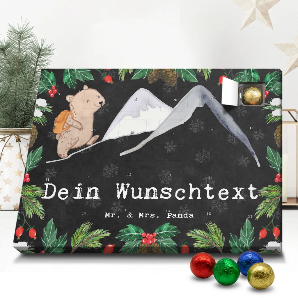 Personalisierter Schoko Adventskalender Bär Bergsteigen Adventskalender mit Namen, Personalisierter Adventskalender, Sportart, Geschenk, Hobby, Danke, Dankeschön, Auszeichnung, Gewinn, Sportler, Sport, Schenken, Trekking, Bergsteigen, Alpinismus, Wandern, Alpinwandern, Bergsport