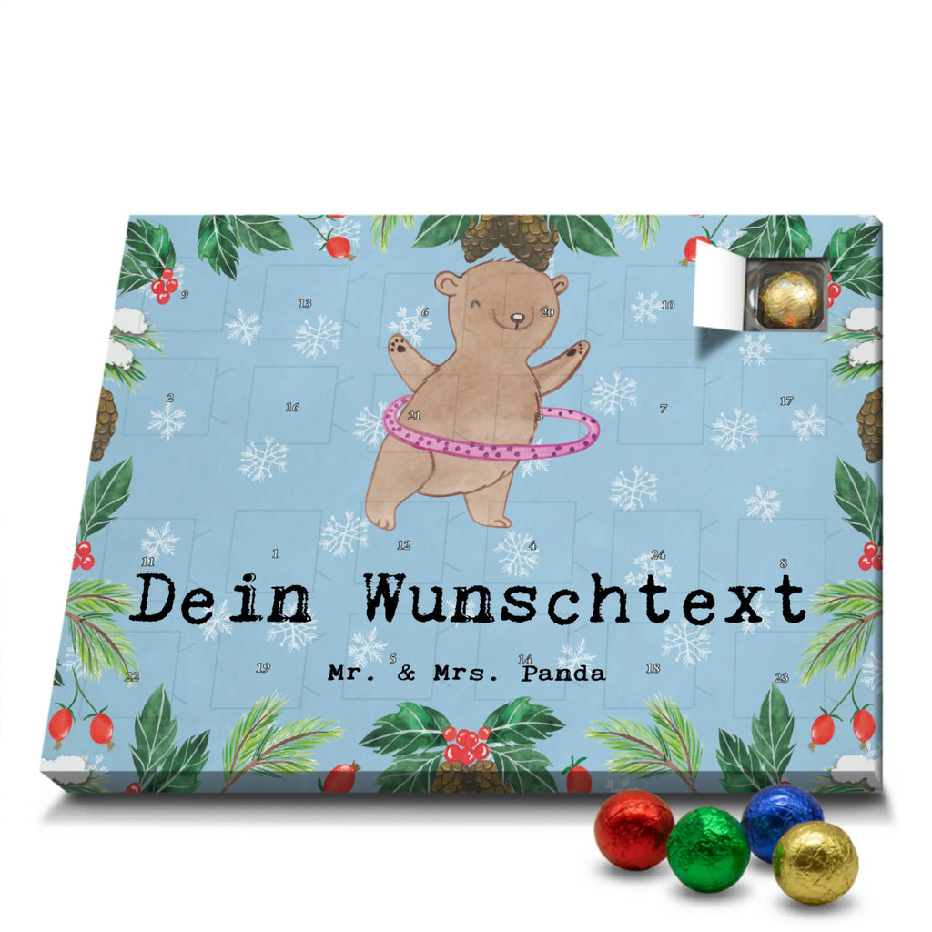 Adventskalender mit Namen Bär Hula Hoop Personalisierter Adventskalender, Adventskalender mit Namen, Sportart, Geschenk, Hobby, Danke, Dankeschön, Auszeichnung, Gewinn, Sportler, Sport, Schenken, Fitness, Training, Hula Hoop