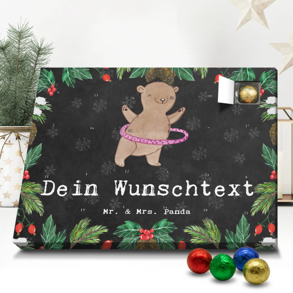 Adventskalender mit Namen Bär Hula Hoop Personalisierter Adventskalender, Adventskalender mit Namen, Sportart, Geschenk, Hobby, Danke, Dankeschön, Auszeichnung, Gewinn, Sportler, Sport, Schenken, Fitness, Training, Hula Hoop