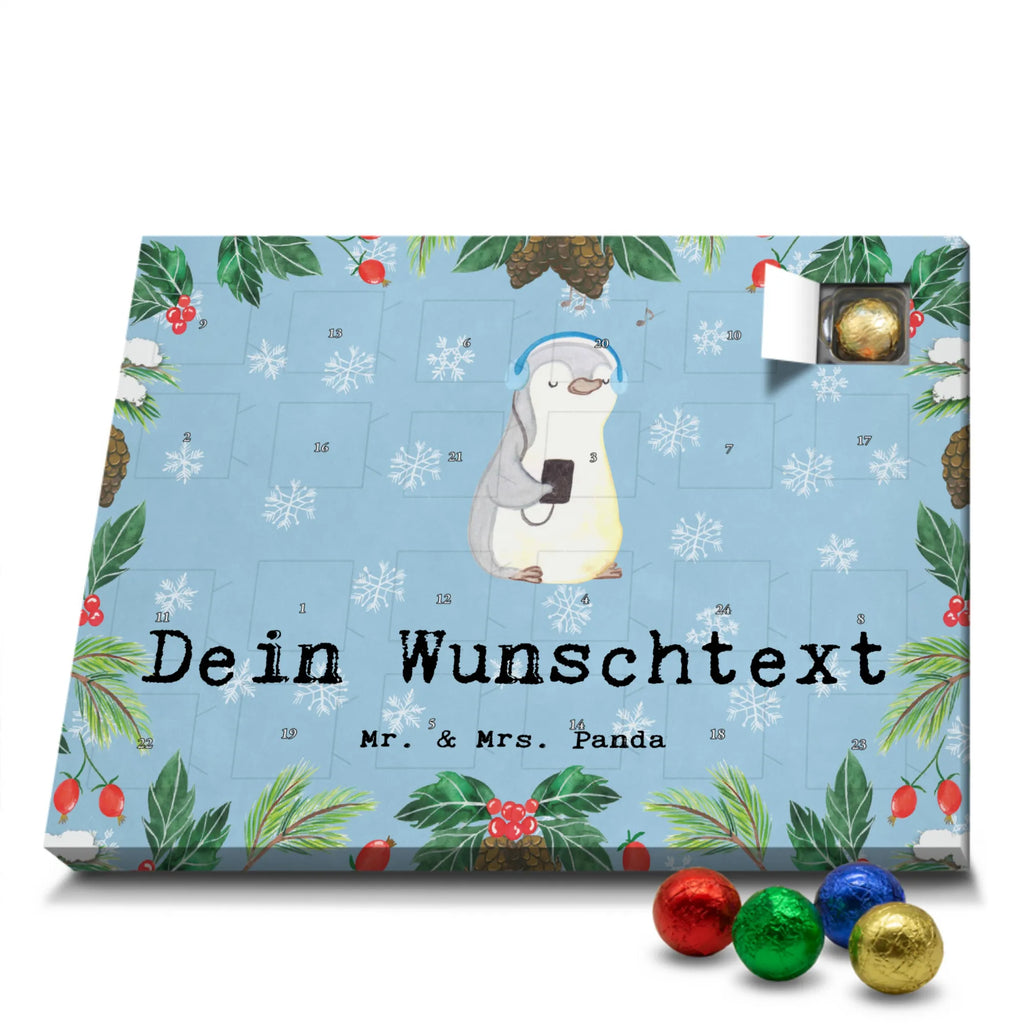Adventskalender mit Namen Pinguin Musik hören Personalisierter Adventskalender, Adventskalender mit Namen, Sportart, Geschenk, Hobby, Danke, Dankeschön, Auszeichnung, Gewinn, Sportler, Sport, Schenken, Musik hören, Lieblingssong