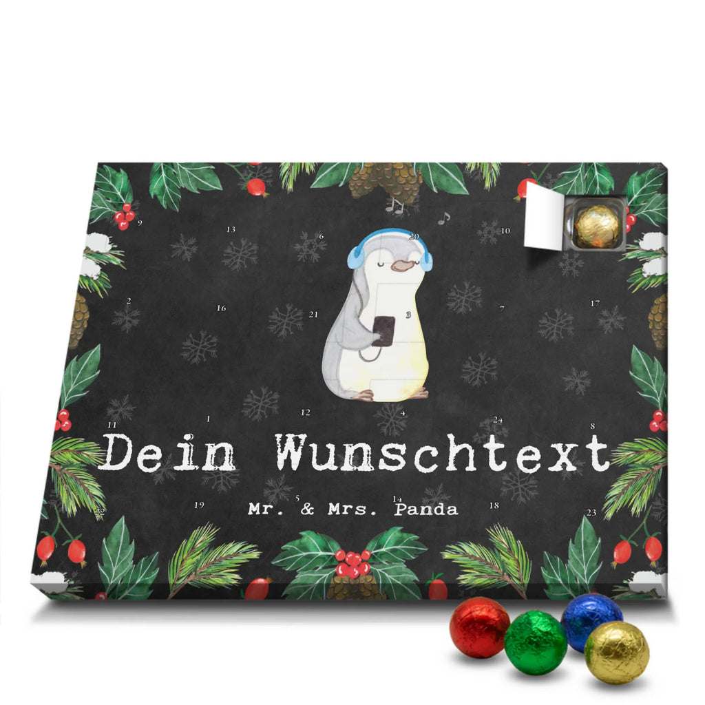 Adventskalender mit Namen Pinguin Musik hören Personalisierter Adventskalender, Adventskalender mit Namen, Sportart, Geschenk, Hobby, Danke, Dankeschön, Auszeichnung, Gewinn, Sportler, Sport, Schenken, Musik hören, Lieblingssong