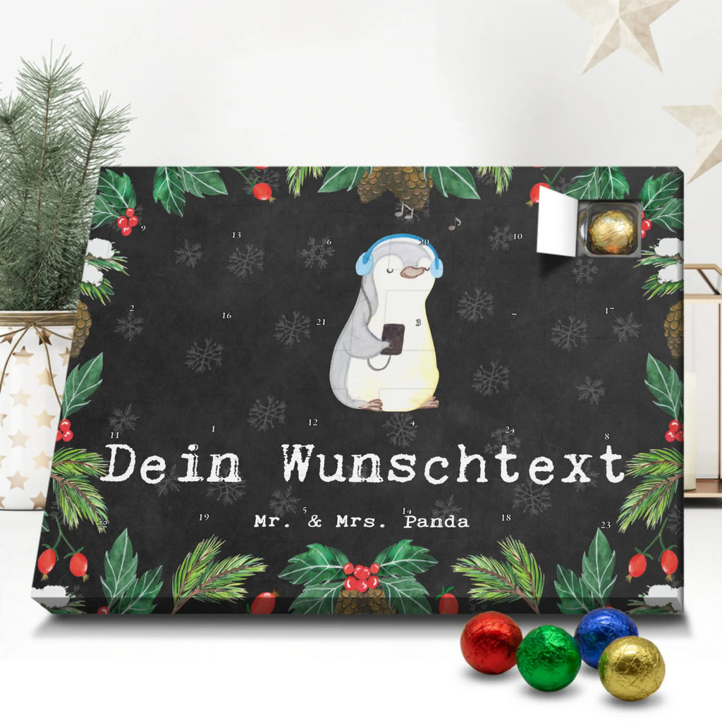 Adventskalender mit Namen Pinguin Musik hören Personalisierter Adventskalender, Adventskalender mit Namen, Sportart, Geschenk, Hobby, Danke, Dankeschön, Auszeichnung, Gewinn, Sportler, Sport, Schenken, Musik hören, Lieblingssong