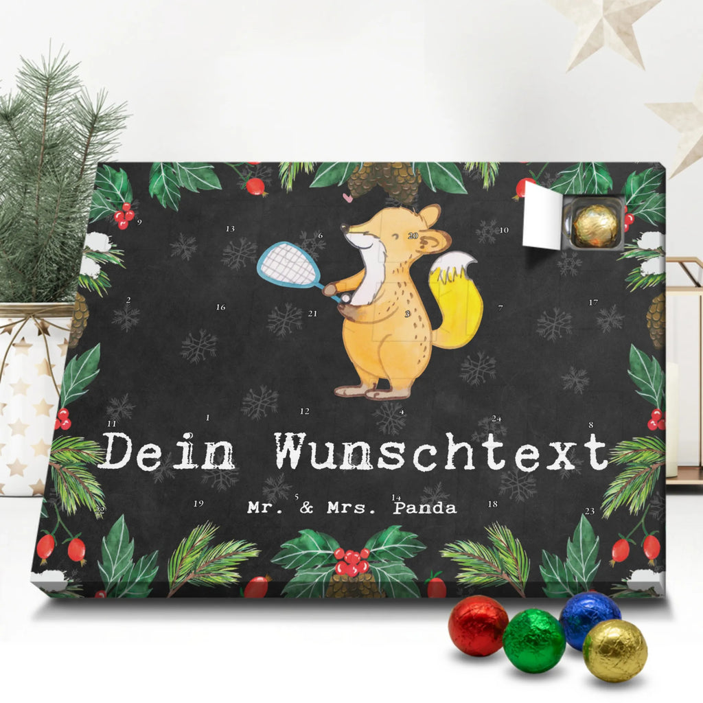 Adventskalender mit Namen Fuchs Squash spielen Personalisierter Adventskalender, Adventskalender mit Namen, Sportart, Geschenk, Hobby, Danke, Dankeschön, Auszeichnung, Gewinn, Sportler, Sport, Schenken, Squashhalle, Ballsport, Squash spielen