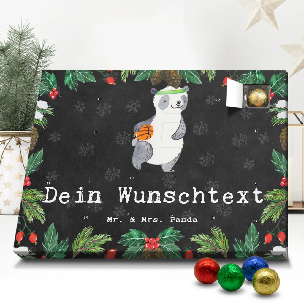 Personalisierter Schoko Adventskalender Panda Basketball Adventskalender mit Namen, Personalisierter Adventskalender, Auszeichnung, Schenken, Hobby, Sport, Sportler, Dankeschön, Gewinn, Sportart, Danke, Geschenk, Basketballplatz, Basketball, Basketball Verband, Basketball Verein