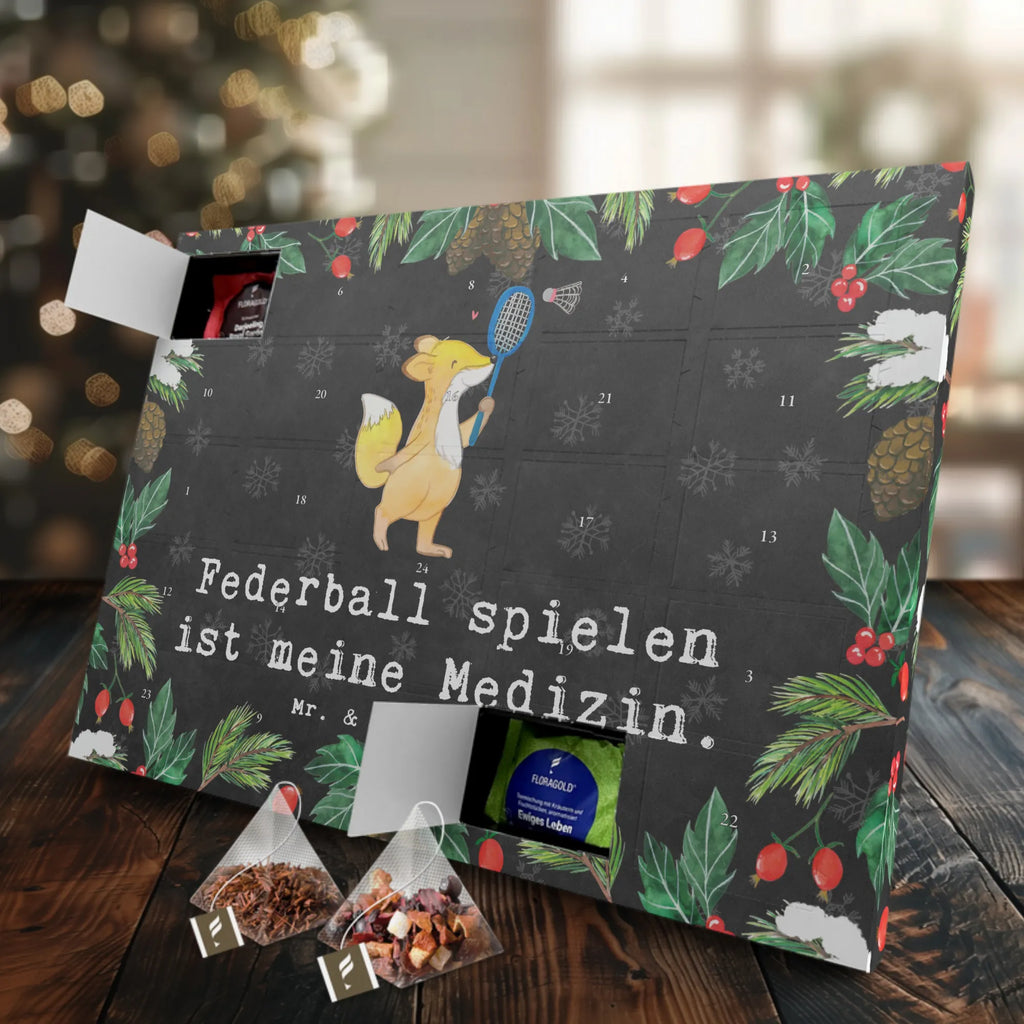 Tee Adventskalender Fuchs Federball spielen Adventskalender, Adventskalender mit Tee, Tee Adventskalender, Geschenk, Schenken, Sport, Sportart, Hobby, Danke, Dankeschön, Auszeichnung, Gewinn, Sportler, Federball spielen, Badminton