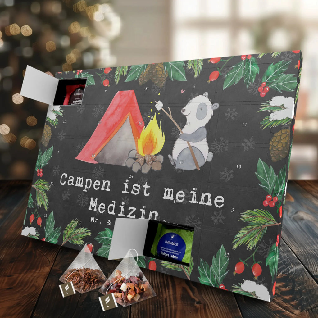  Panda Kemping Tee Adventskalender, Adventskalender mit Tee, Adventskalender, Geschenk, Schenken, Sport, Sportart, Hobby, Danke, Dankeschön, Auszeichnung, Gewinn, Sportler, Campen gehen, Zelten, Campingplatz, Campen, Camping