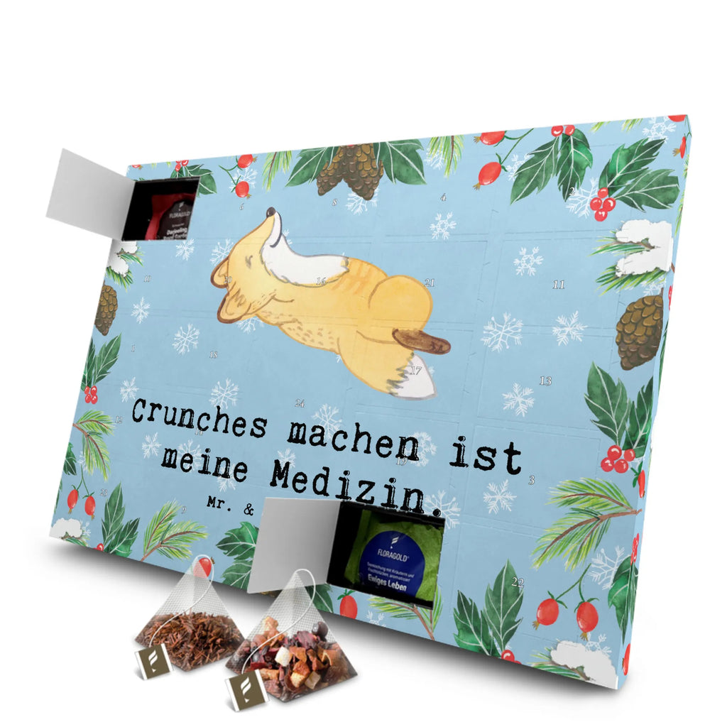 Tee Adventskalender Fuchs Crunches Adventskalender mit Tee, Tee Adventskalender, Adventskalender, Geschenk, Schenken, Sport, Sportart, Hobby, Danke, Dankeschön, Auszeichnung, Gewinn, Sportler, Bauchpressen, Fitness, Crunches, Fitnessstudio