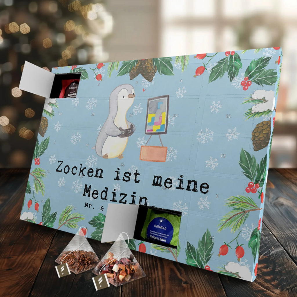 Tee Adventskalender Pinguin Zocken Adventskalender, Tee Adventskalender, Adventskalender mit Tee, Geschenk, Schenken, Sport, Sportart, Hobby, Danke, Dankeschön, Auszeichnung, Gewinn, Sportler, Gaming, Videospiele, Zocken, Videogames