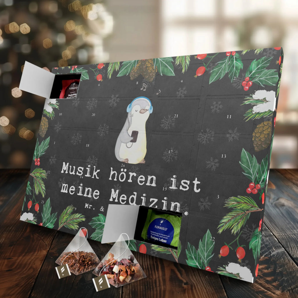 Tee Adventskalender Pinguin Musik hören Adventskalender mit Tee, Tee Adventskalender, Adventskalender, Geschenk, Schenken, Sport, Sportart, Hobby, Danke, Dankeschön, Auszeichnung, Gewinn, Sportler, Lieblingssong, Musik hören