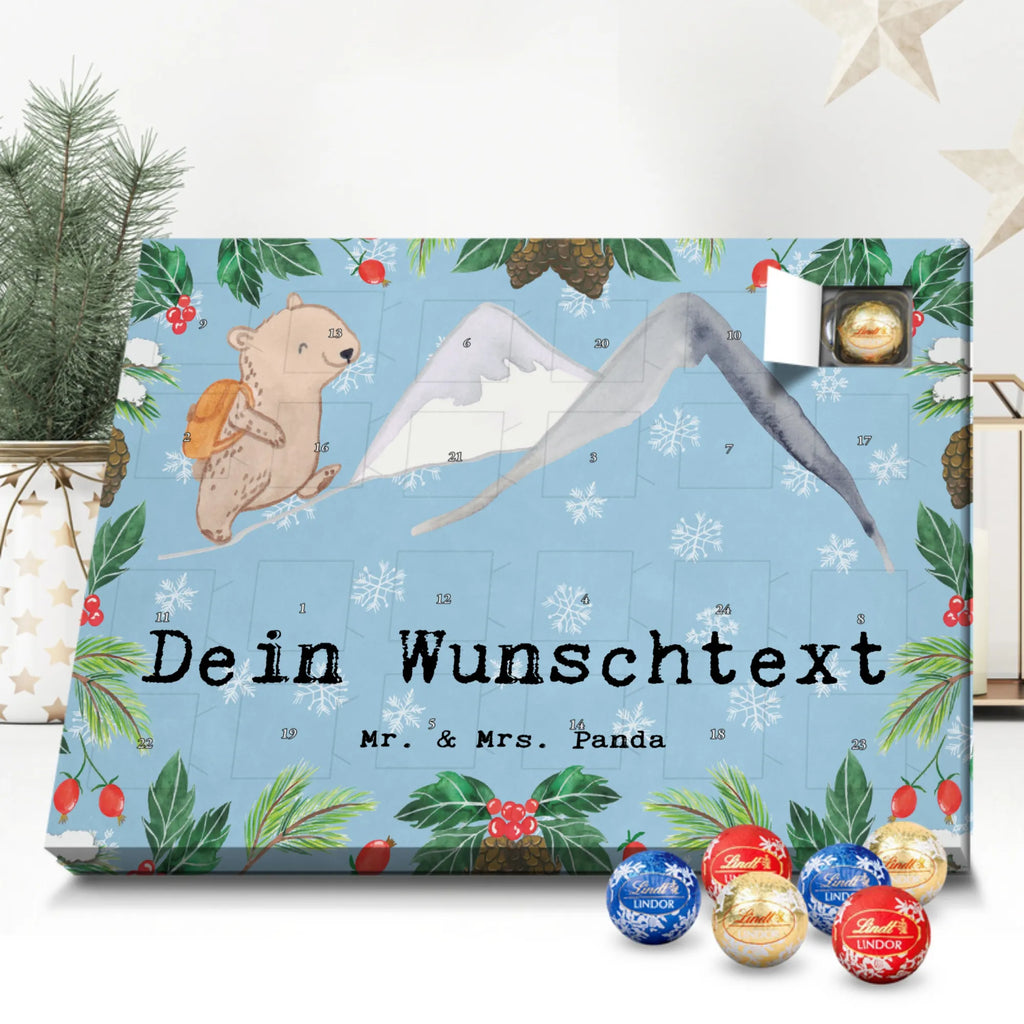 Personalisierter Schoko Adventskalender Bär Bergsteigen Adventskalender mit Namen, Personalisierter Adventskalender, Sportart, Geschenk, Hobby, Danke, Dankeschön, Auszeichnung, Gewinn, Sportler, Sport, Schenken, Trekking, Bergsteigen, Alpinismus, Wandern, Alpinwandern, Bergsport
