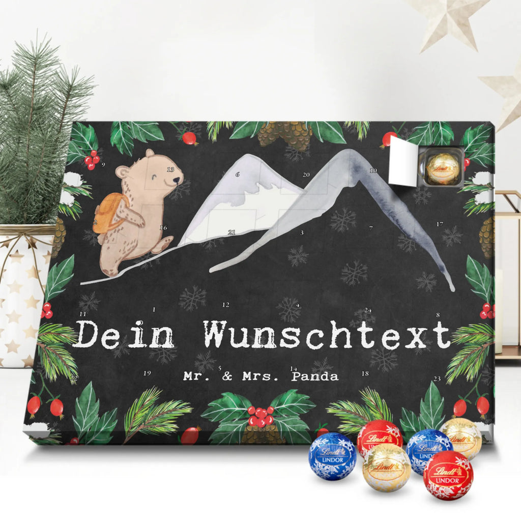 Personalisierter Schoko Adventskalender Bär Bergsteigen Adventskalender mit Namen, Personalisierter Adventskalender, Sportart, Geschenk, Hobby, Danke, Dankeschön, Auszeichnung, Gewinn, Sportler, Sport, Schenken, Trekking, Bergsteigen, Alpinismus, Wandern, Alpinwandern, Bergsport