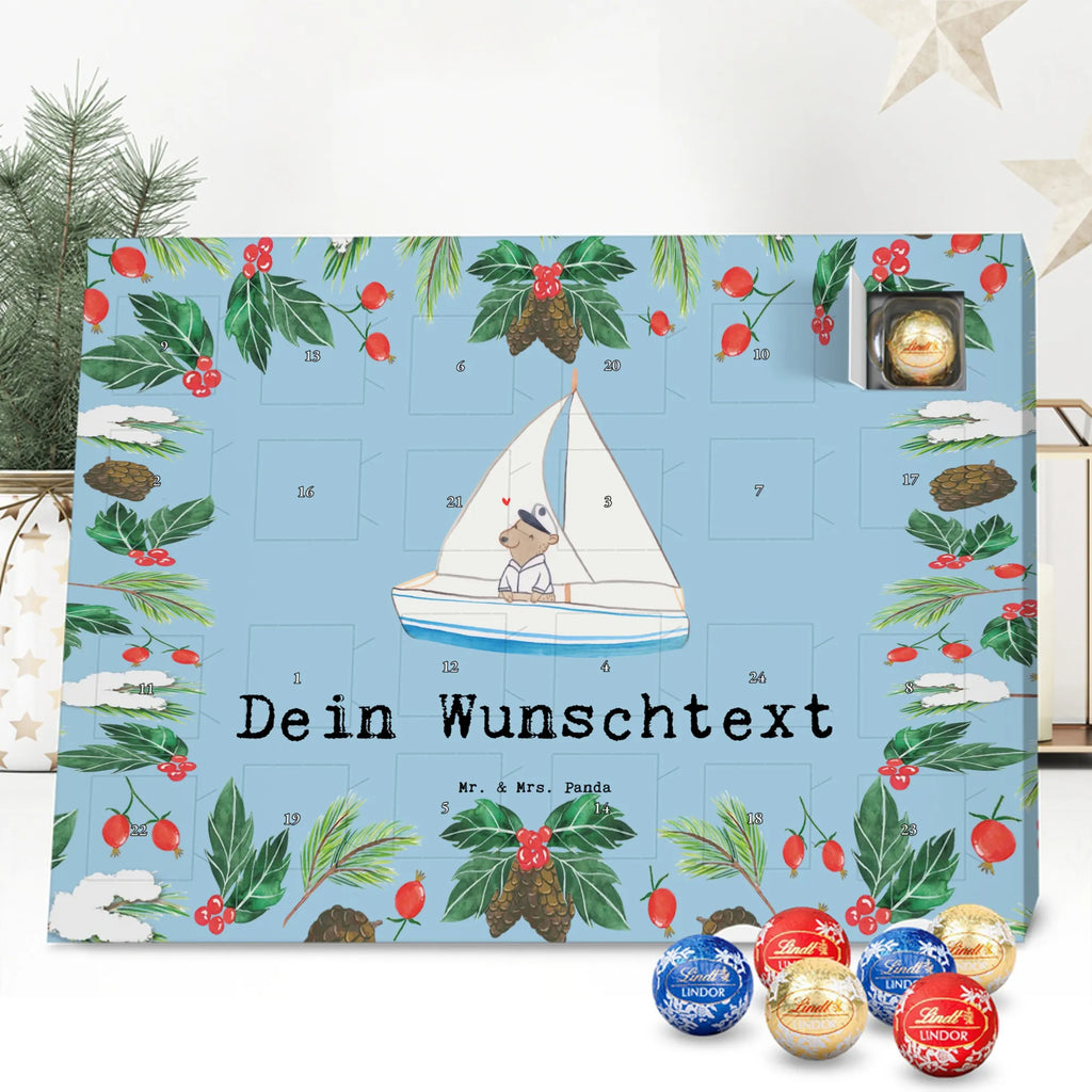 Personalisierter Schoko Adventskalender Bär Segeln Adventskalender mit Namen, Personalisierter Adventskalender, Schenken, Sport, Sportler, Geschenk, Gewinn, Auszeichnung, Dankeschön, Danke, Hobby, Sportart, Yachtclub, Segelschule, Segeltörn, Segeln, Segelboot