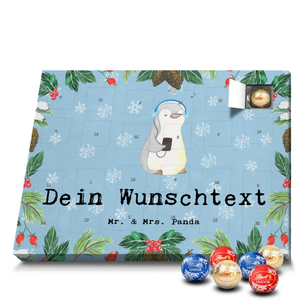 Adventskalender mit Namen Pinguin Musik hören Personalisierter Adventskalender, Adventskalender mit Namen, Sportart, Geschenk, Hobby, Danke, Dankeschön, Auszeichnung, Gewinn, Sportler, Sport, Schenken, Musik hören, Lieblingssong