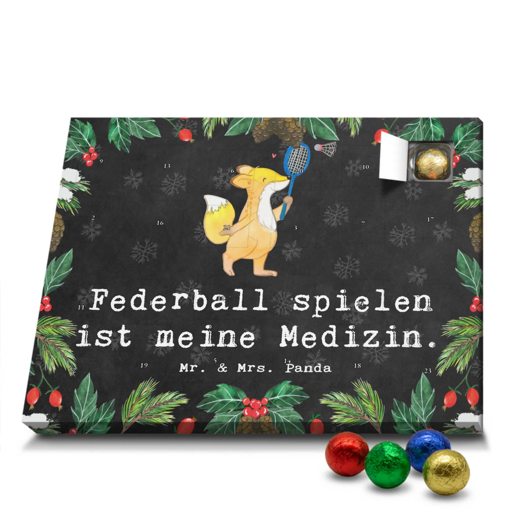 Chocolate advent calendar Fox play badminton giving, Gift, thank you, award, profit, athlete, Play shuttlecock
