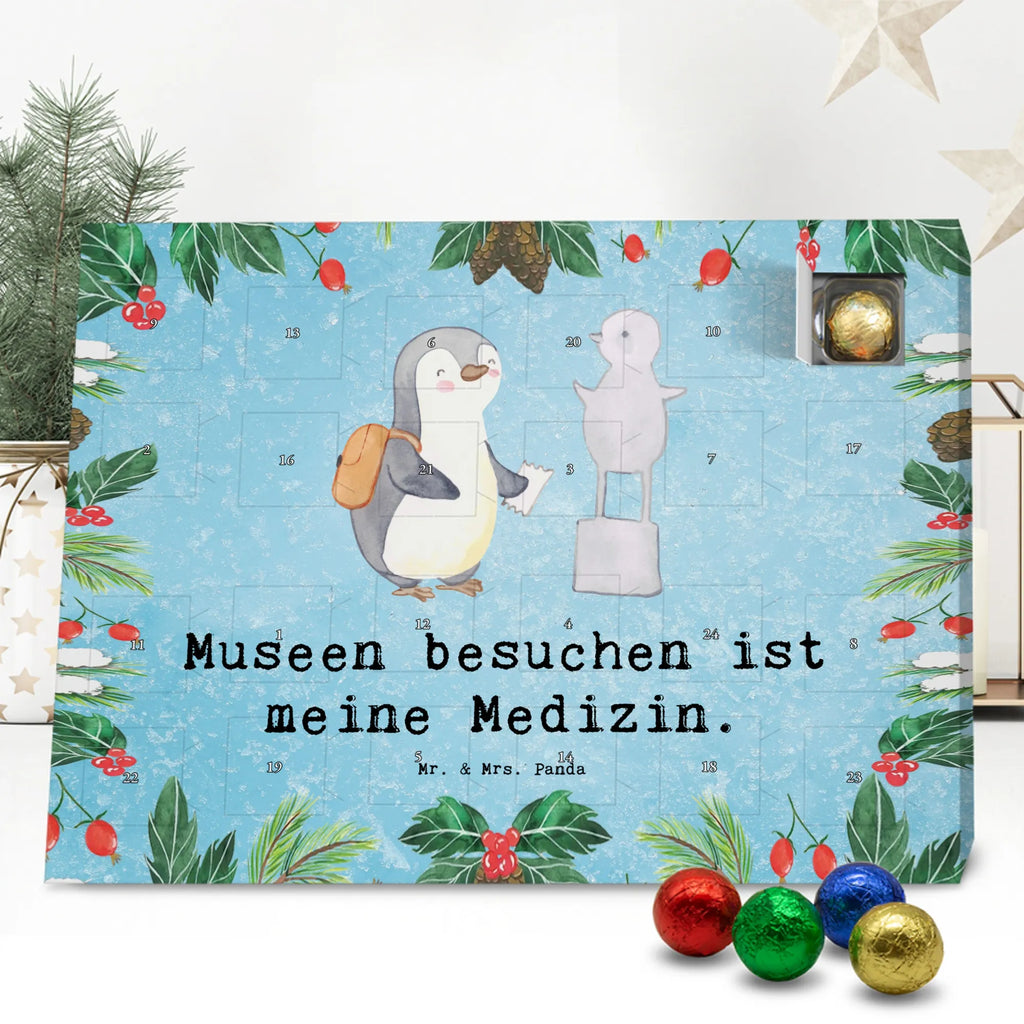 Chocolate advent calendar penguin to visit a museum giving, Gift, thank you, award, profit, athlete, museums, Visit museum