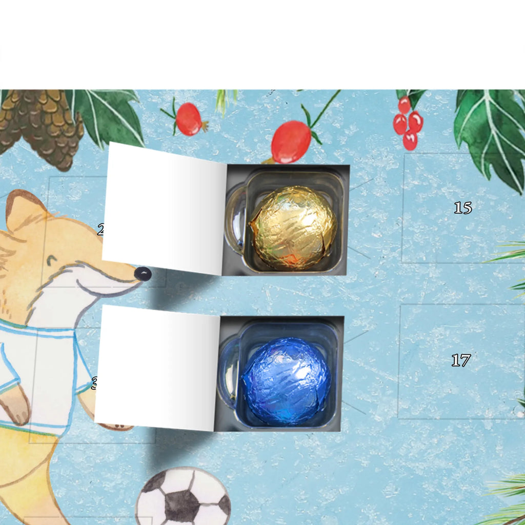 Chocolate advent calendar Fox play soccer giving, Gift, thank you, award, profit, athlete, soccer team, Playing soccer, soccer training, football, point games, soccer club, soccer tournament