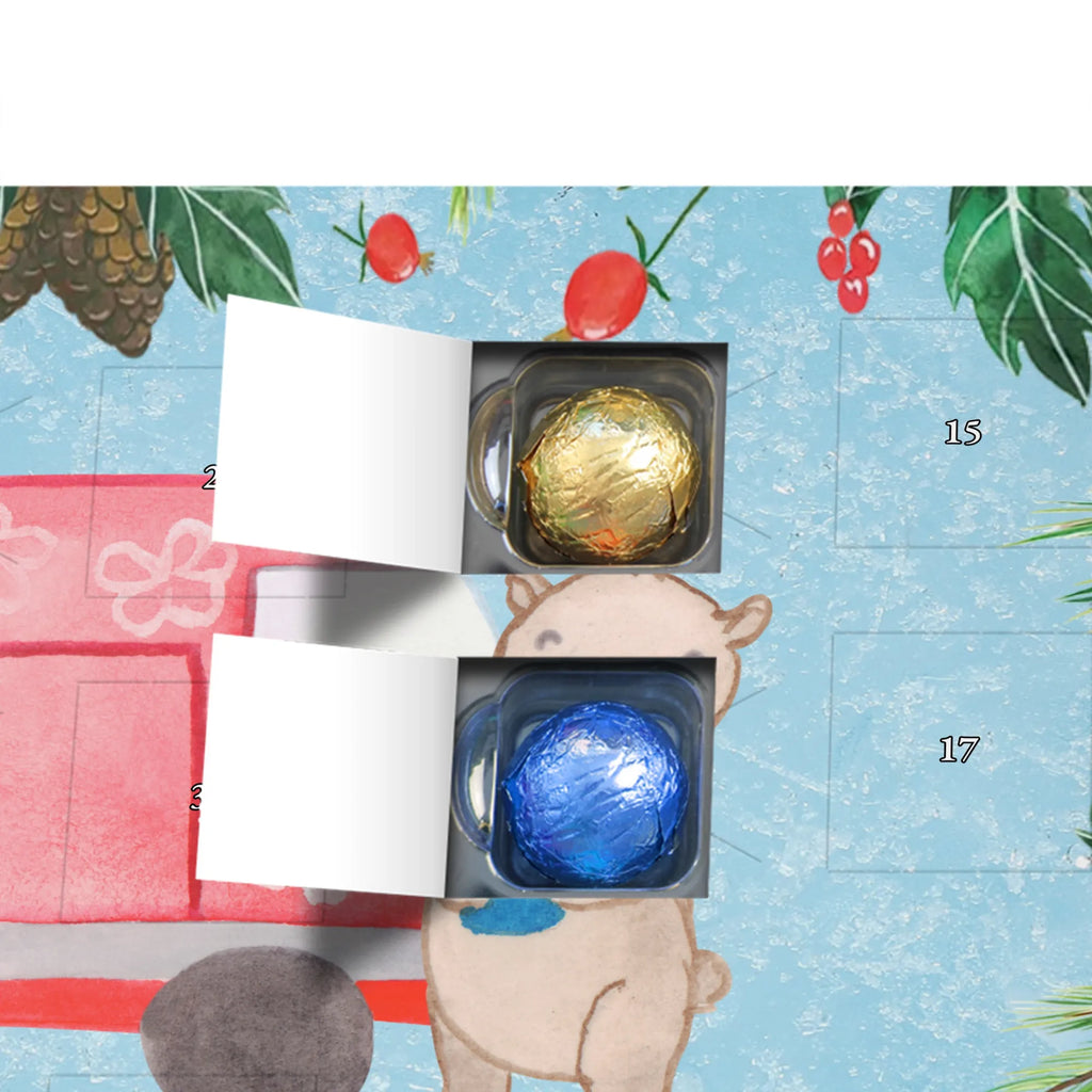 Chocolate advent calendar bear camper giving, Gift, thank you, award, profit, athlete, RV, Campground, Road Trip, Vacation