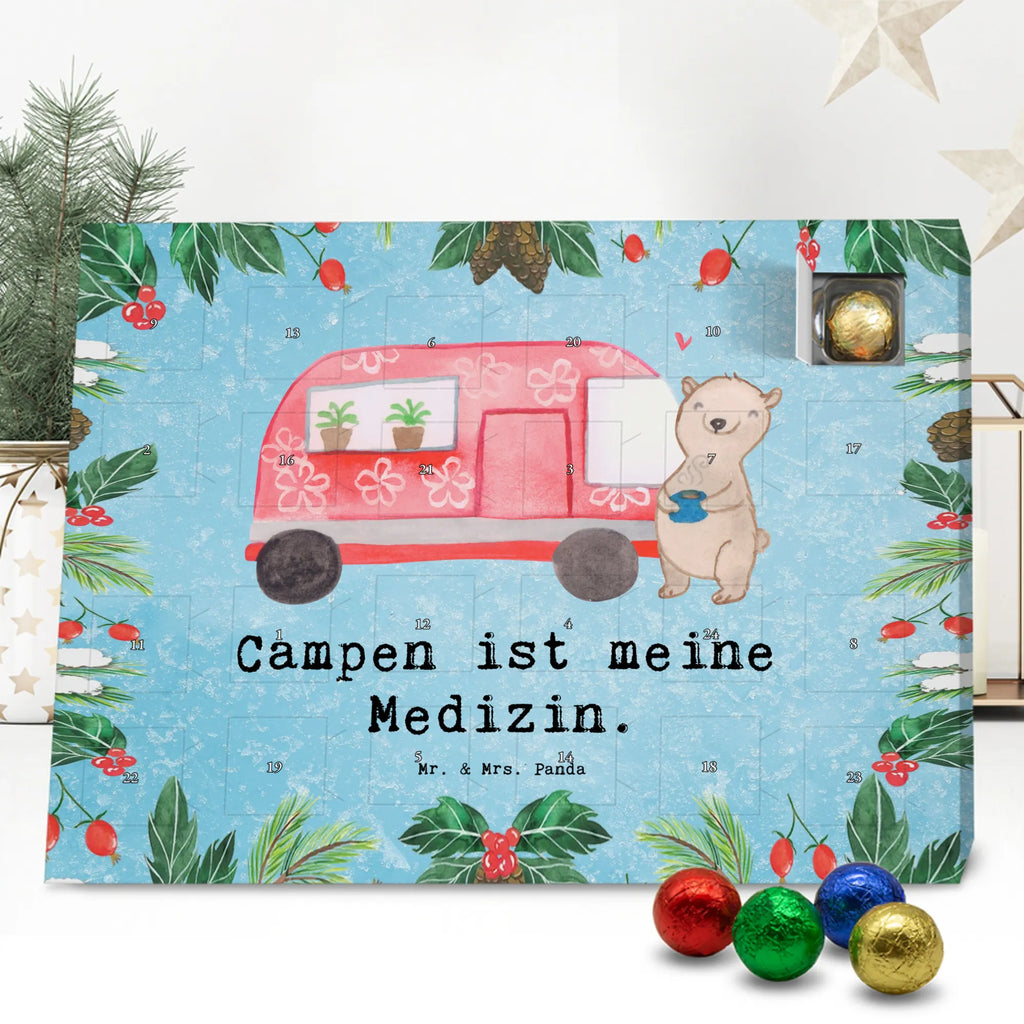 Chocolate advent calendar bear camper giving, Gift, thank you, award, profit, athlete, RV, Campground, Road Trip, Vacation