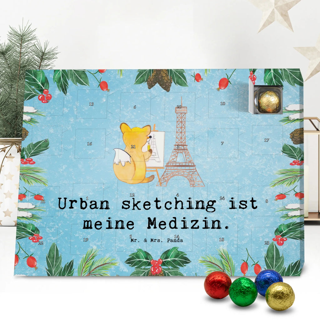 Chocolate advent calendar Fox Urban sketching giving, Gift, thank you, award, profit, athlete, painting, drawing, drawing school