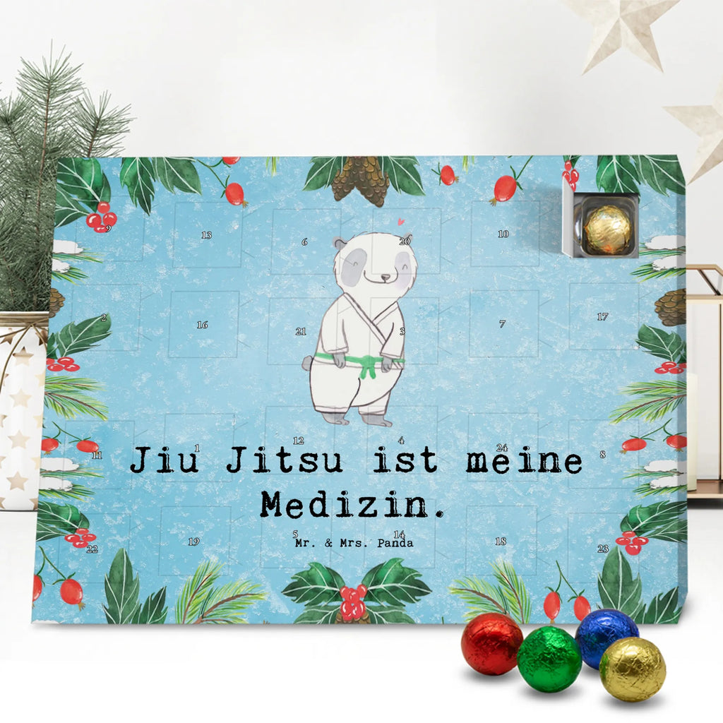 Chocolate advent calendar panda Jiu Jitsu giving, Gift, thank you, award, profit, athlete, self defense, Japanese martial art