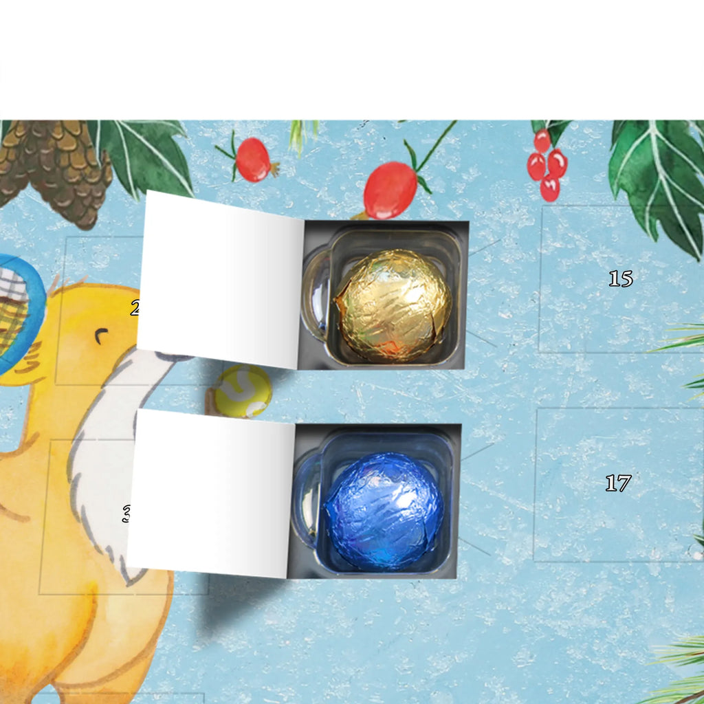 Chocolate advent calendar Fox play tennis giving, Gift, thank you, award, profit, athlete, ball sport, tennis club, Playing tennis, tennis tournament