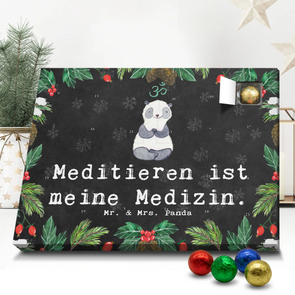 Chocolate advent calendar panda meditate giving, Gift, thank you, award, profit, athlete, meditation course, Meditate