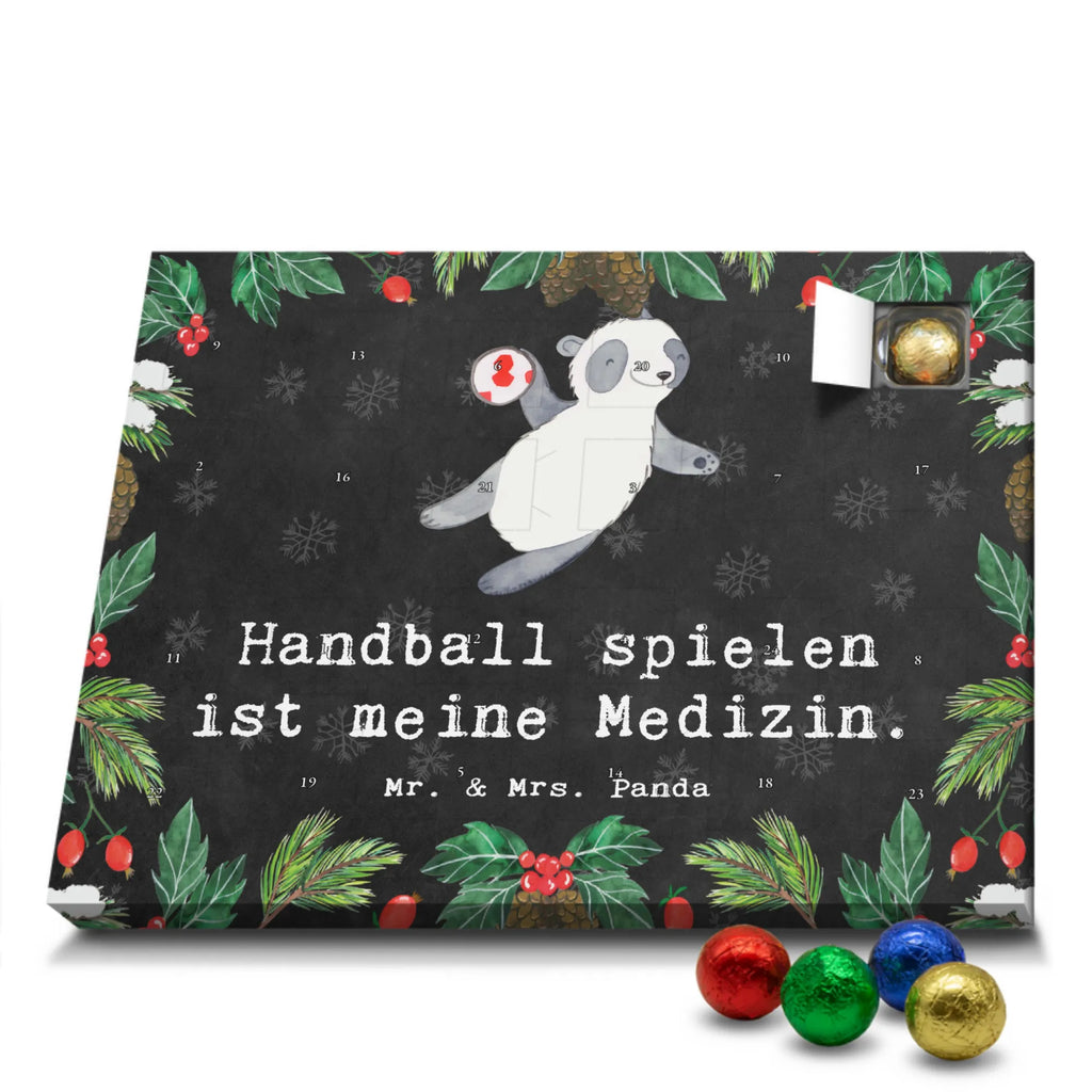 Schoko Adventskalender Panda Handball spielen
