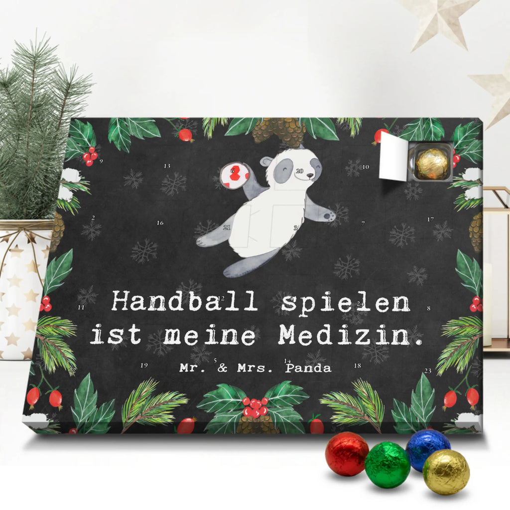 Schoko Adventskalender Panda Handball spielen