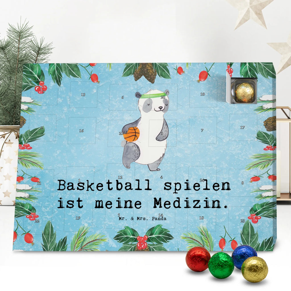 Chocolate advent calendar panda basketball giving, Gift, thank you, award, profit, athlete, basketball association, basketball court, basketball club