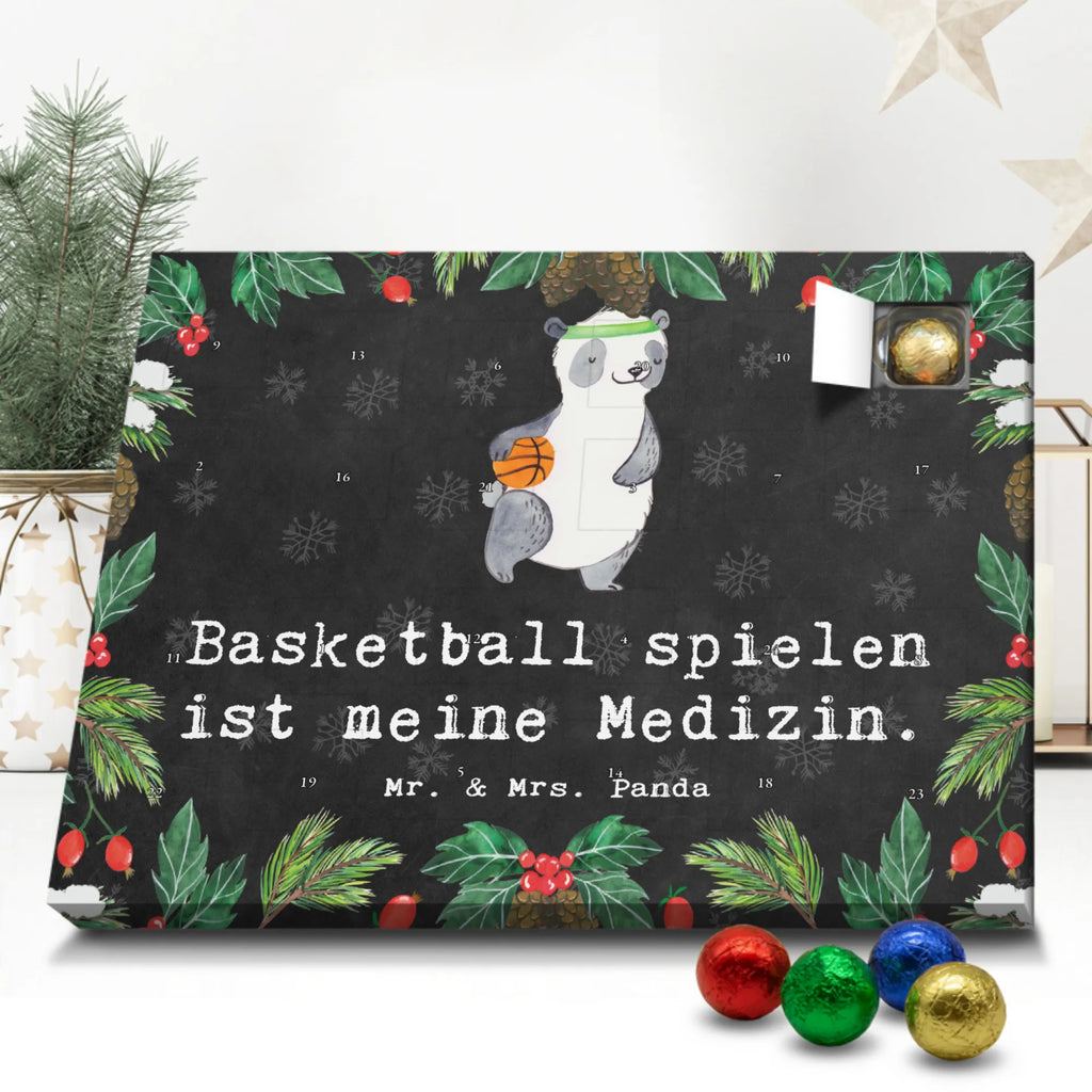 Chocolate advent calendar panda basketball giving, Gift, thank you, award, profit, athlete, basketball association, basketball court, basketball club