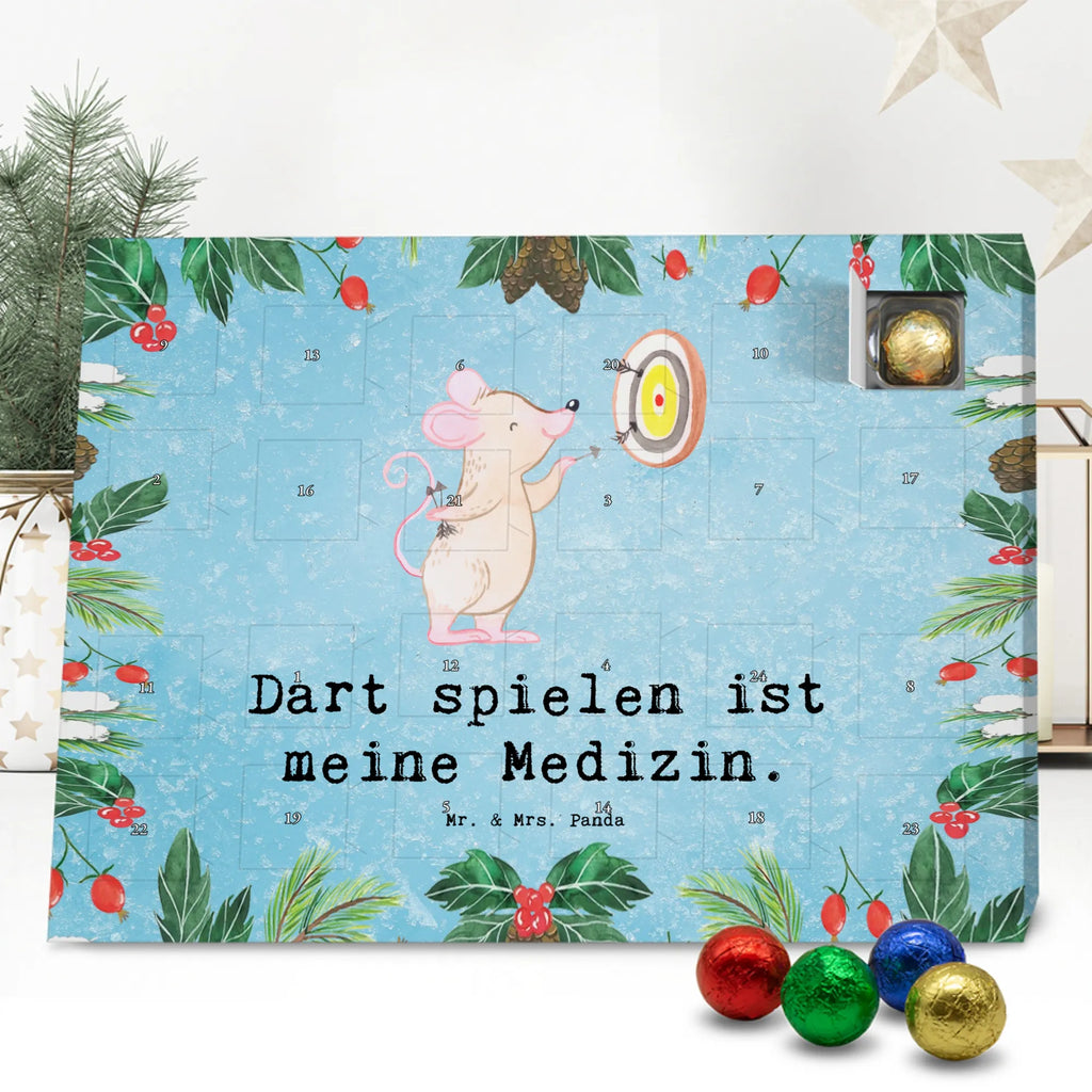Chocolate advent calendar Mouse play darts giving, Gift, thank you, award, profit, athlete, Play darts, darts tournament