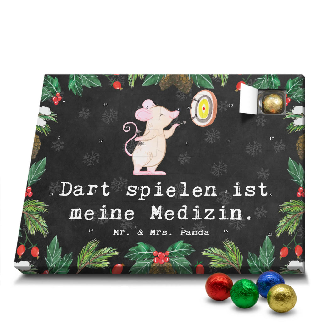 Chocolate advent calendar Mouse play darts giving, Gift, thank you, award, profit, athlete, Play darts, darts tournament