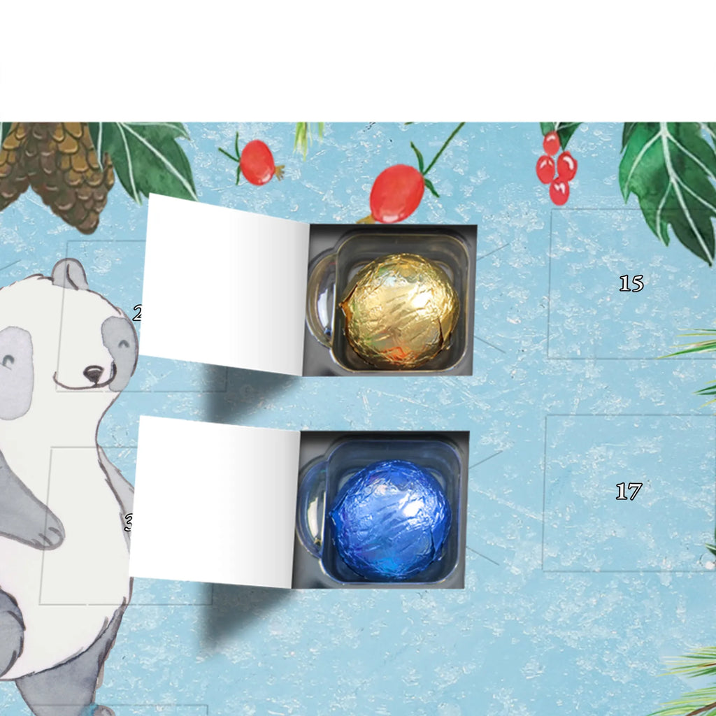 Chocolate advent calendar panda roller blading giving, Gift, thank you, award, profit, athlete, Inline skating, roller skating, roller blading