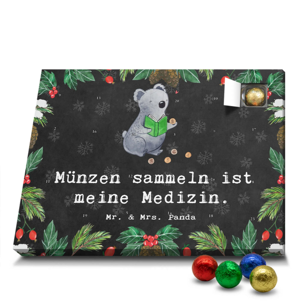 Chocolate advent calendar Koala bear collect coins giving, Gift, thank you, award, profit, athlete, numismatics, Collecting coins, coins from all over the world