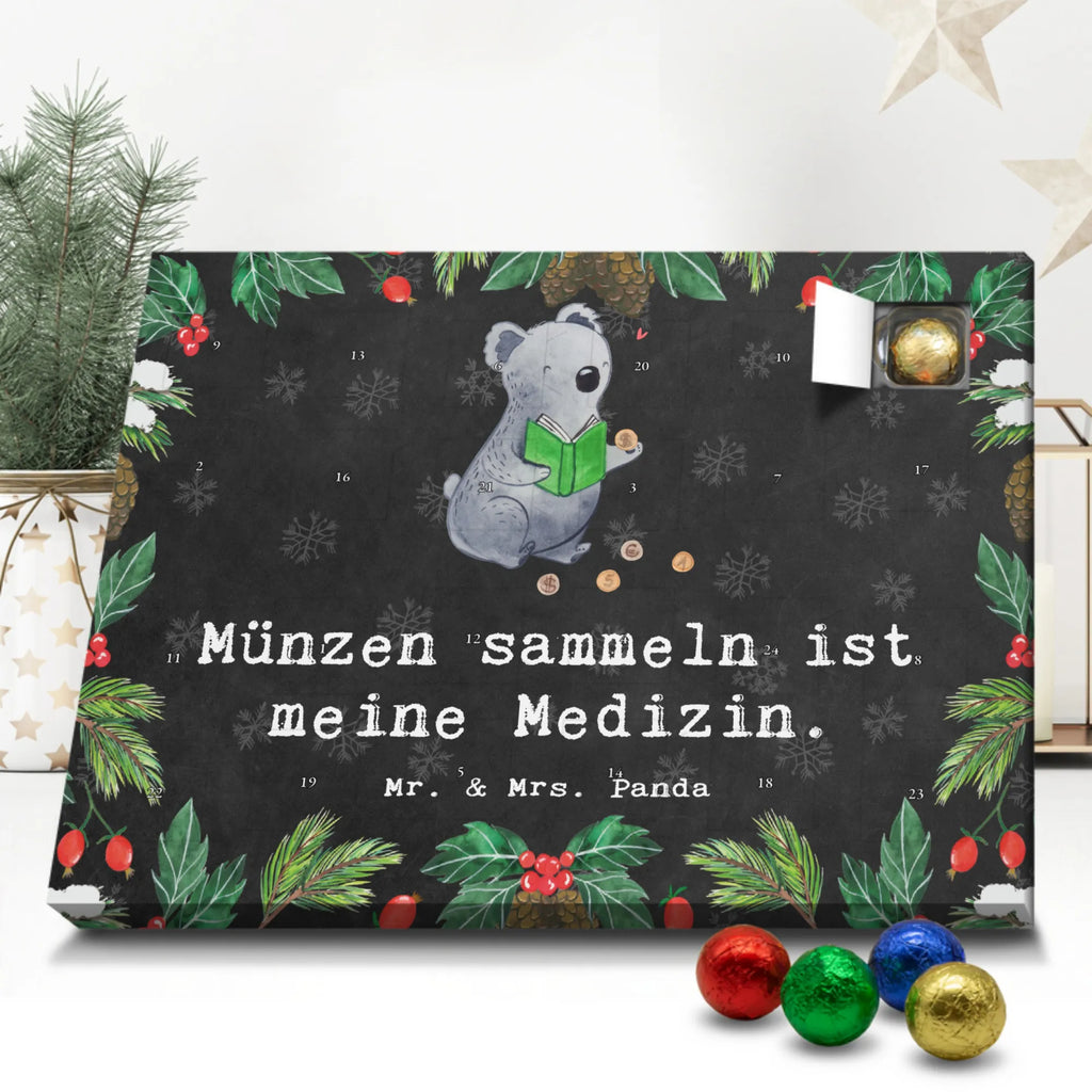 Chocolate advent calendar Koala bear collect coins giving, Gift, thank you, award, profit, athlete, numismatics, Collecting coins, coins from all over the world
