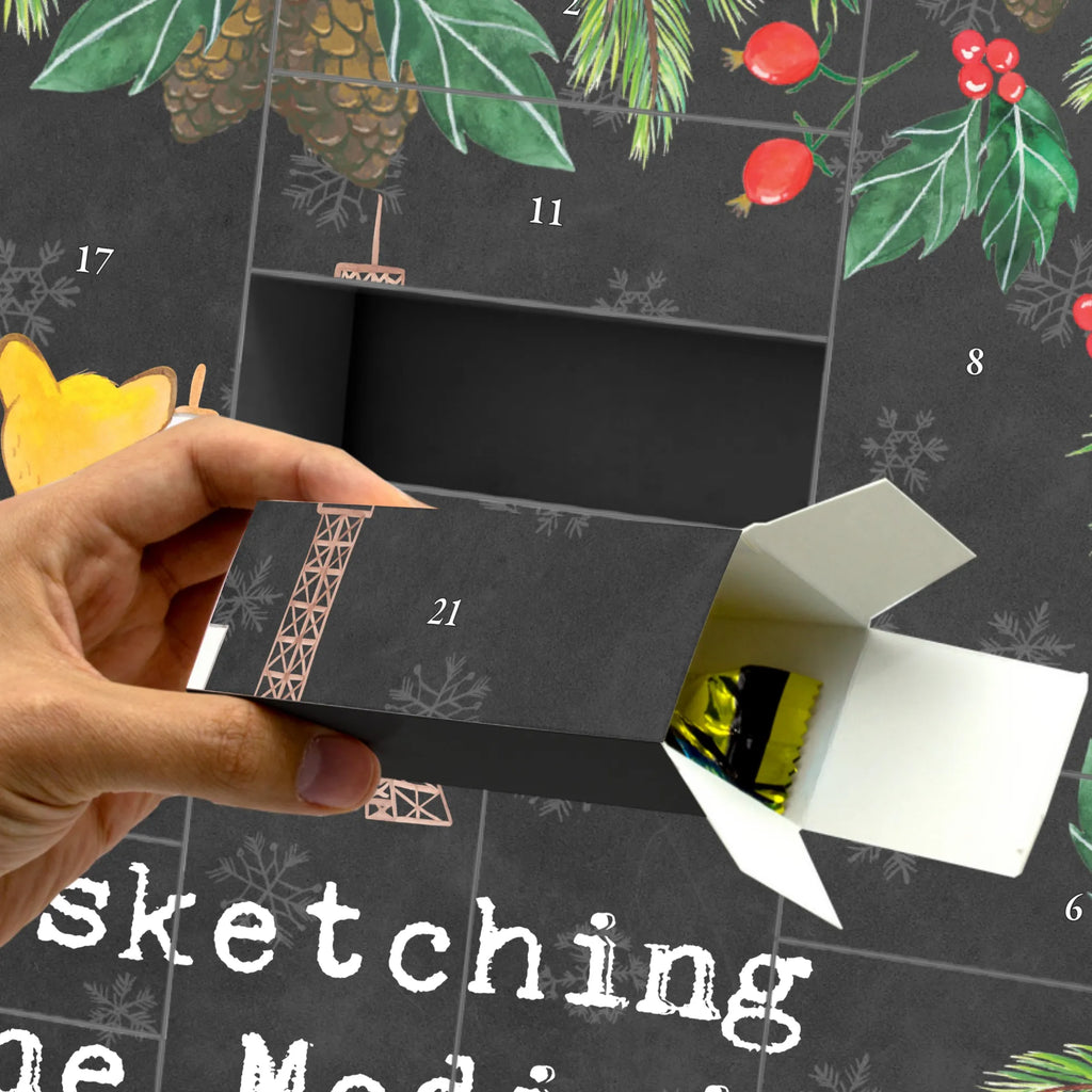 Fillable advent calendar Fox Urban sketching Gift, giving, thank you, award, profit, athlete, painting, drawing, drawing school