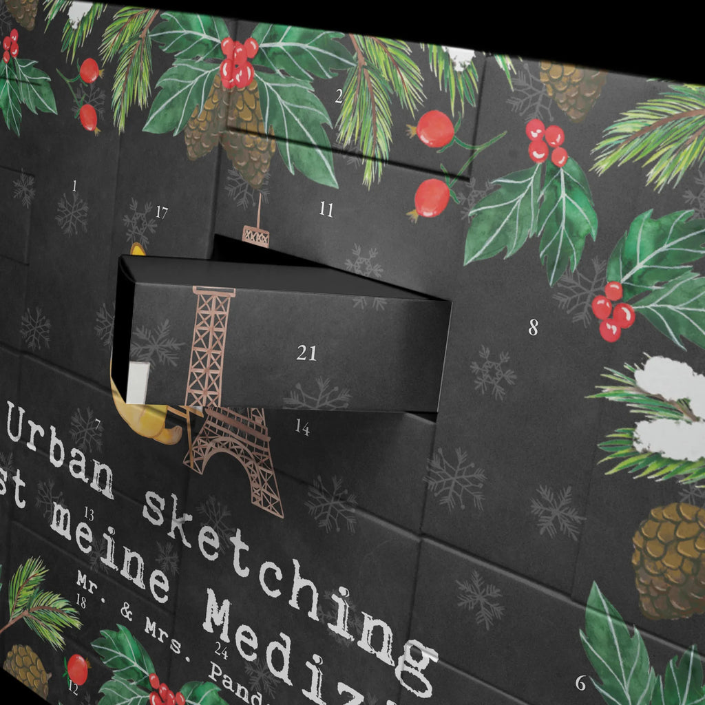 Fillable advent calendar Fox Urban sketching Gift, giving, thank you, award, profit, athlete, painting, drawing, drawing school