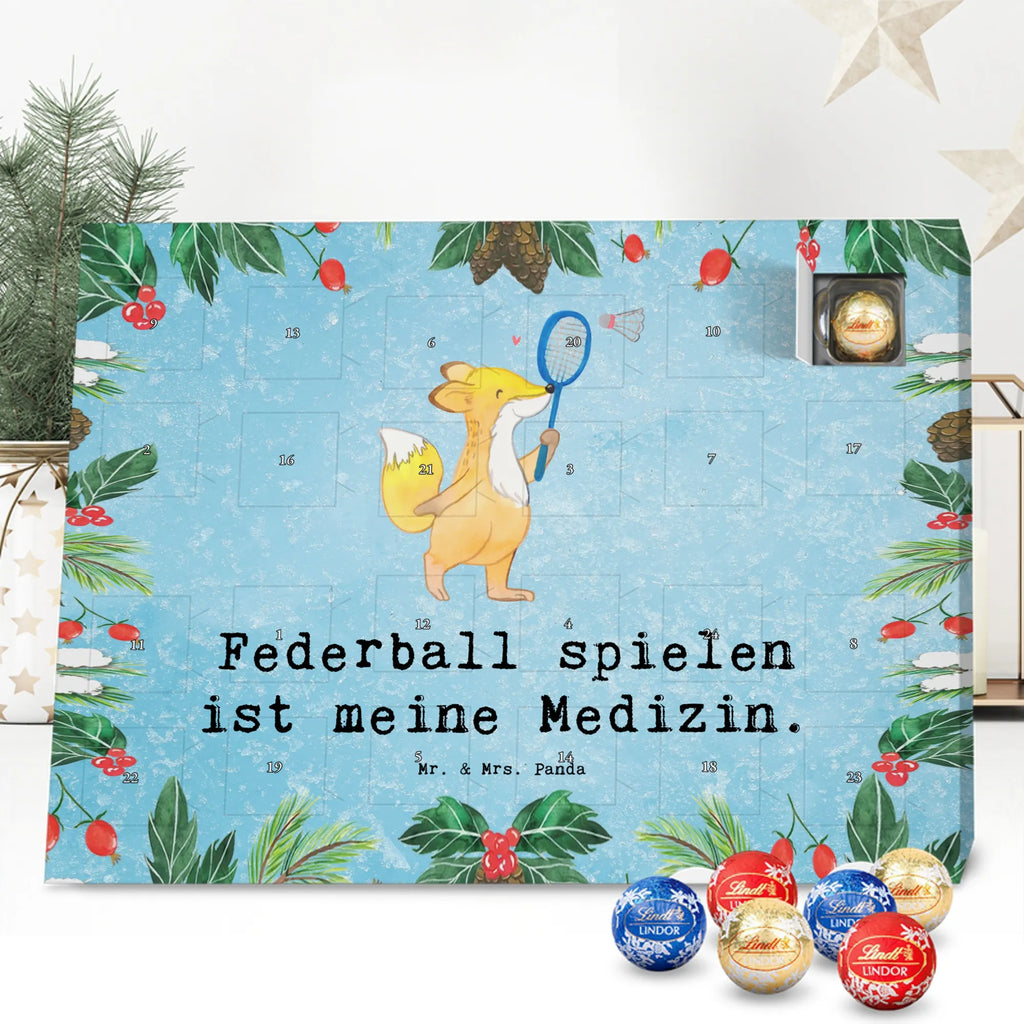Chocolate advent calendar Fox play badminton giving, Gift, thank you, award, profit, athlete, Play shuttlecock