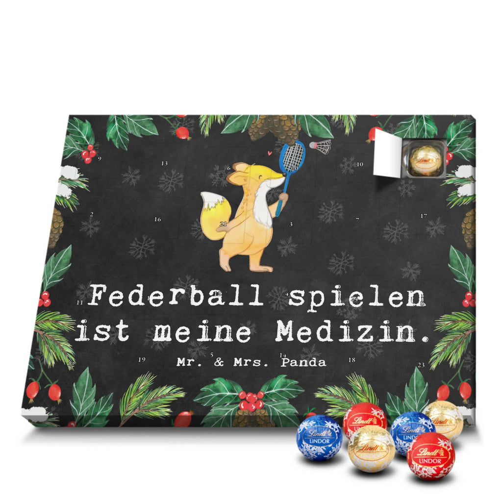 Chocolate advent calendar Fox play badminton giving, Gift, thank you, award, profit, athlete, Play shuttlecock
